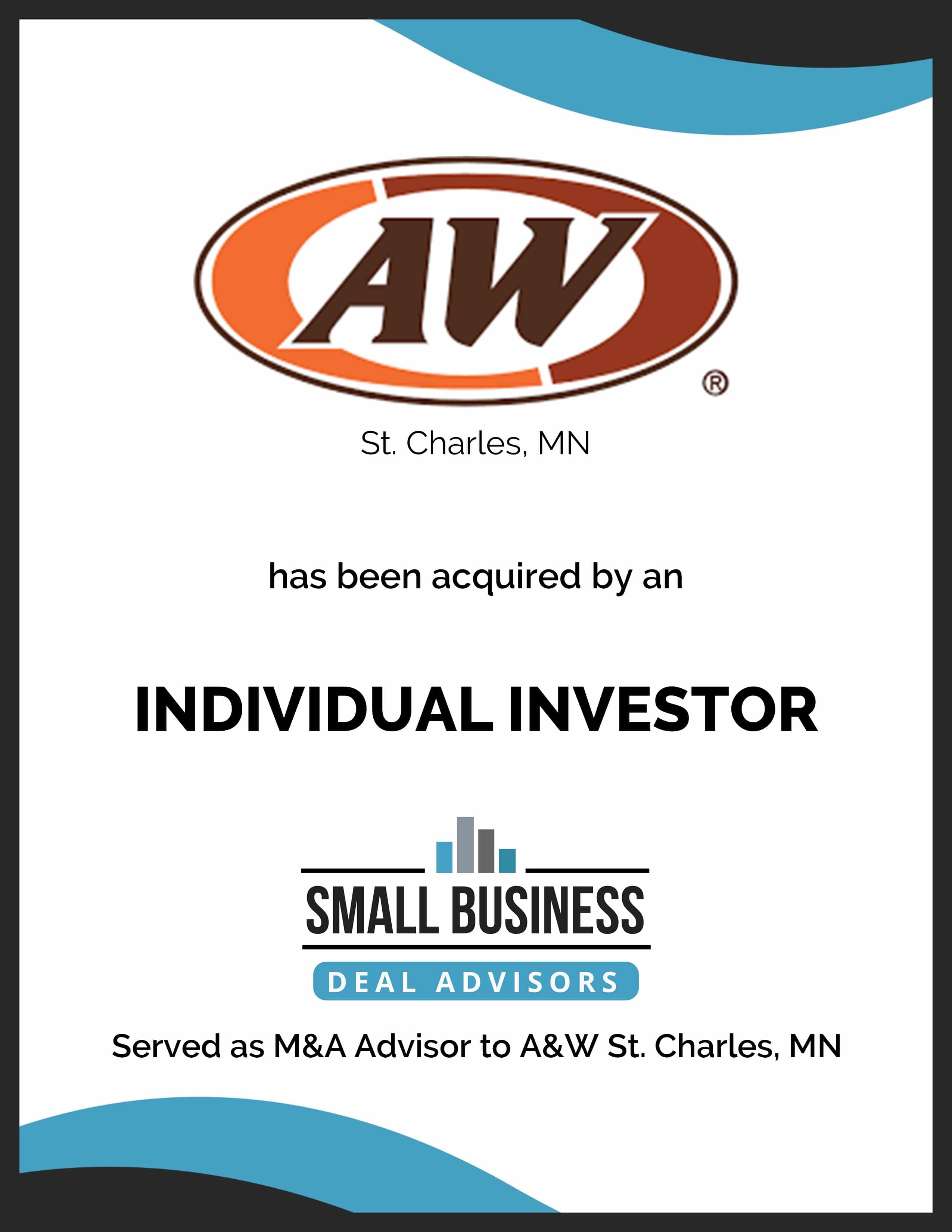 A&W St. Charles MN sold to an individual investor